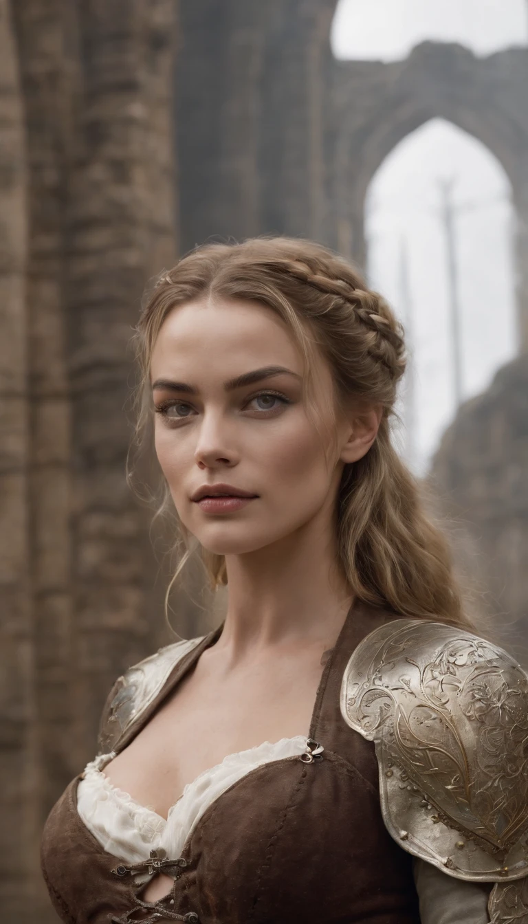 Margot Robbie as a beautiful steampunk woman, (full bodyesbian), Ultra-detailed eyes, Ultra-detailed body, nice and perfect face，Smooth skin ice, Stunning female body, ((Ultra-thin pointer)), Masterpiece Concept Fantasy Art, trending on artstationh, Hyper-detailed, Digital art, illusory engine, 32K, Ultra HD, centred in image, Luis Royo（Luis Royo）and Artgerm and Greg Rutkowski（Greg Rutkowski）and Alphonse Mock（Alphonse Much）of works