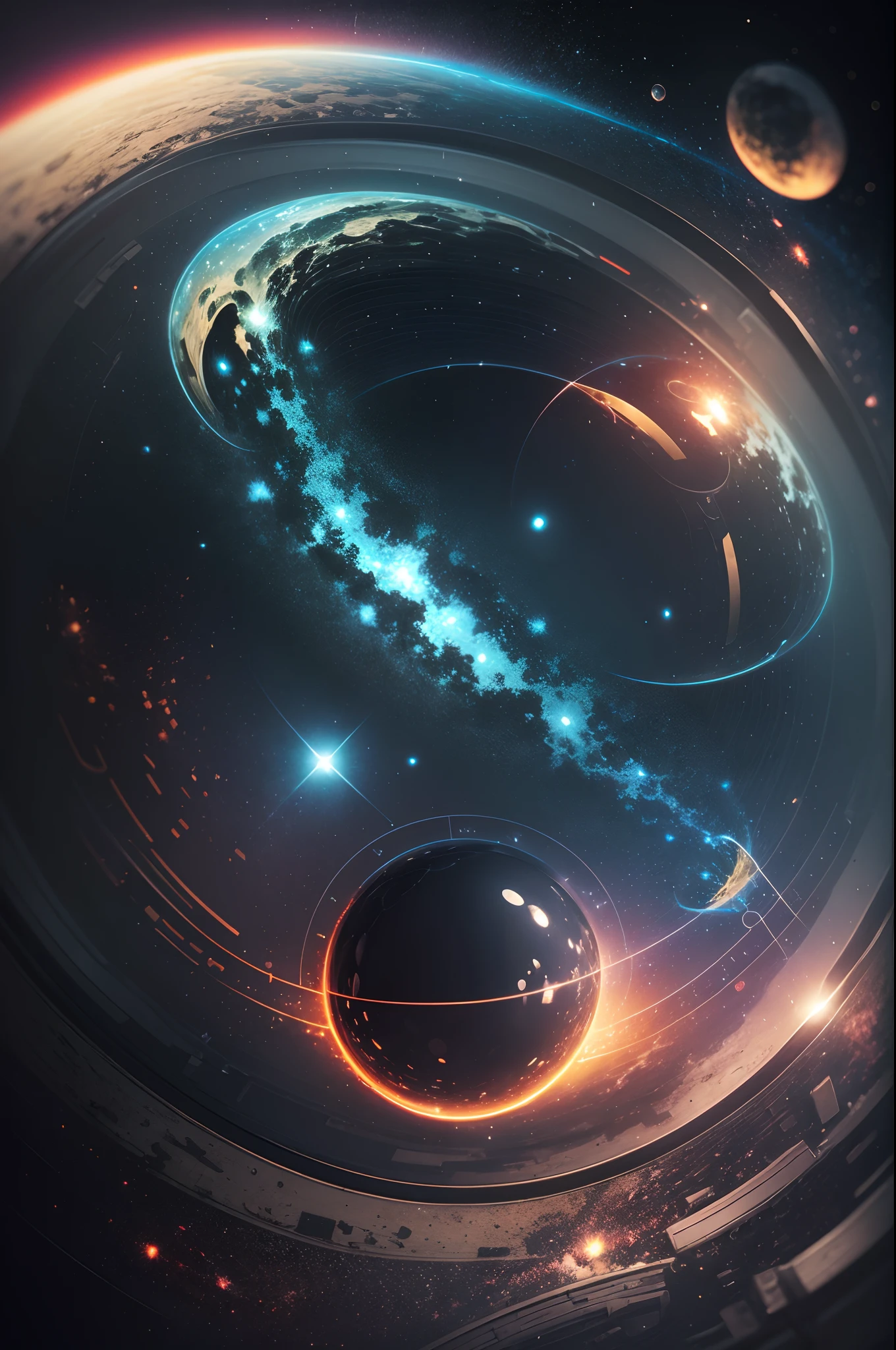 Multi exposure, layering, professional realistic photo, high quality, hyperrealism, lots of details, singularity, space and time, dark fantasy, hdr+, wallpaper, high detail, high resolution --auto --s2