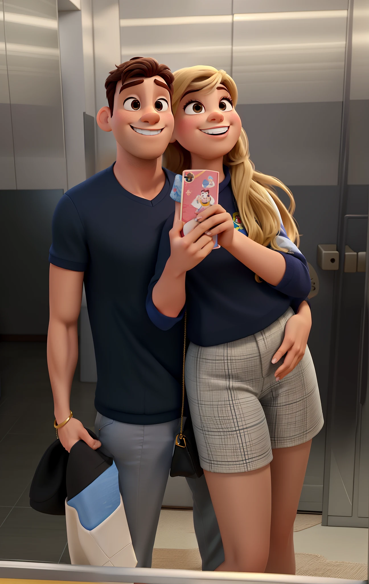 casal homem e mulher no estilo Disney Pixar, alta qualidade, melhor qualidade