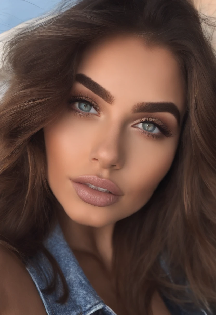 Femme arafed sans vêtements, Fille sexy aux yeux bruns, Portrait Sophie Mudd, cheveux bruns et grands yeux, Selfie d’une jeune femme, Yeux de chambre, Violet Myers, pas de maquillage, Maquillage naturel, Regarder directement dans la caméra, Visage avec Artgram, Maquillage subtil, Superbe photo du corps entier, Au bord de la piscine, Escote