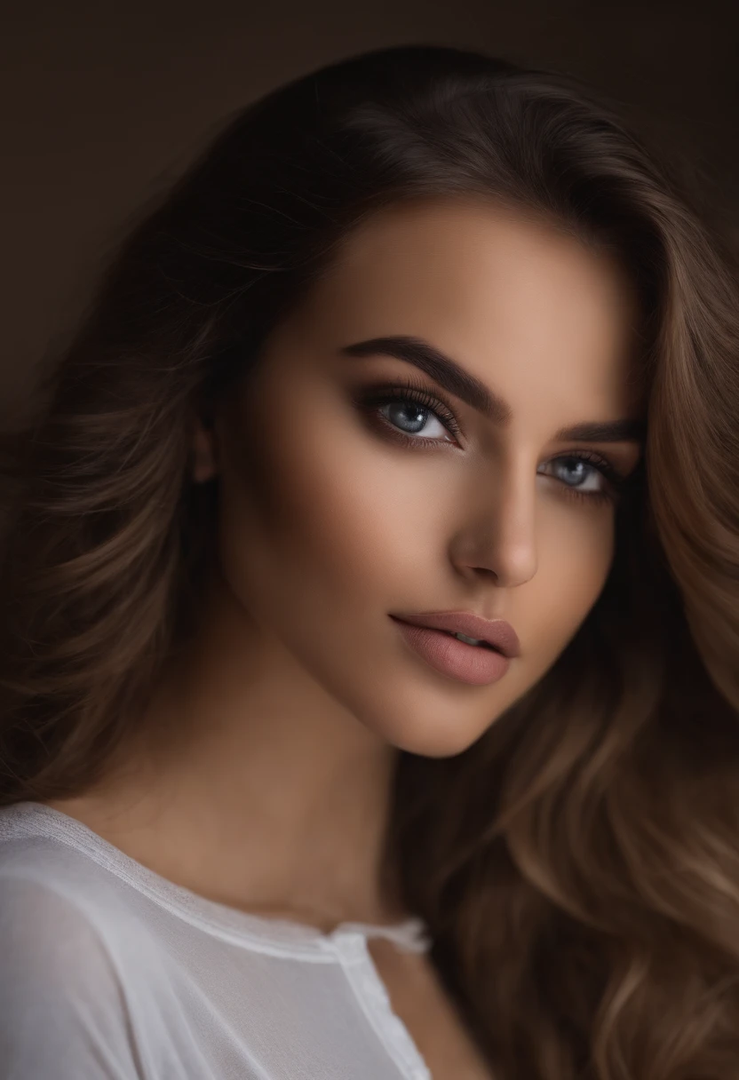 Femme Arafed complètement , hispanique, fille sexy aux yeux bruns, ultra réaliste, Méticuleusement détaillé, Portrait Sophie Mudd, cheveux bruns et grands yeux, Selfie d’une jeune femme, Dubai Eyes, Violet Myers, sans maquillage, maquillage naturel, Regarder directement la caméra, Visage avec Artgram, Maquillage subtil, Superbe photo du corps entier agenouillée sur le lit, dans la chambre, Buste de taille moyenne à grande, debout