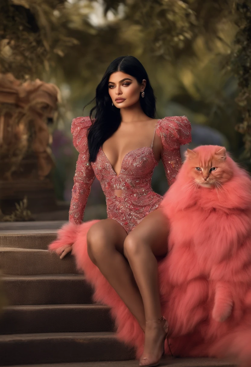 kylie jenner avec un costume de chat