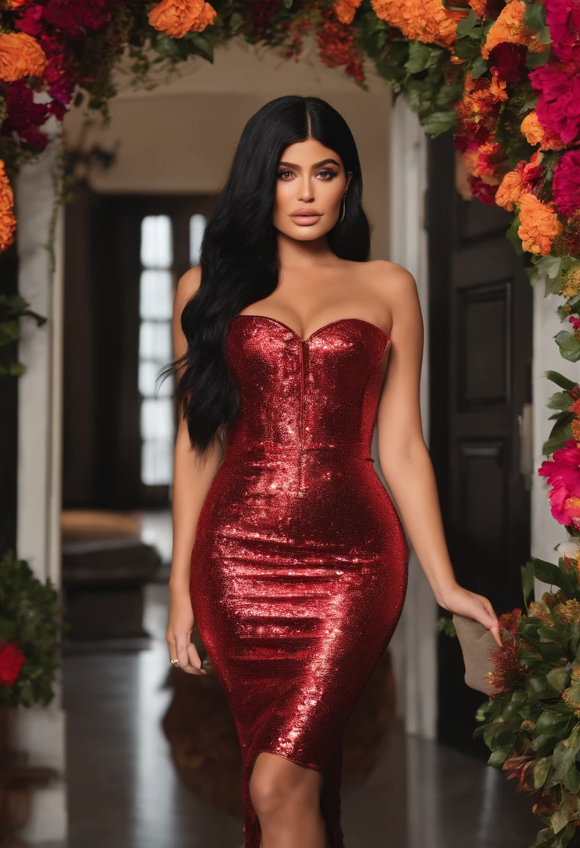 kylie jenner avec un costume de chat