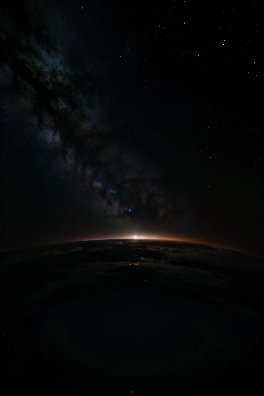 dark/black sky with small stars with planet earth far far away, 8k space,