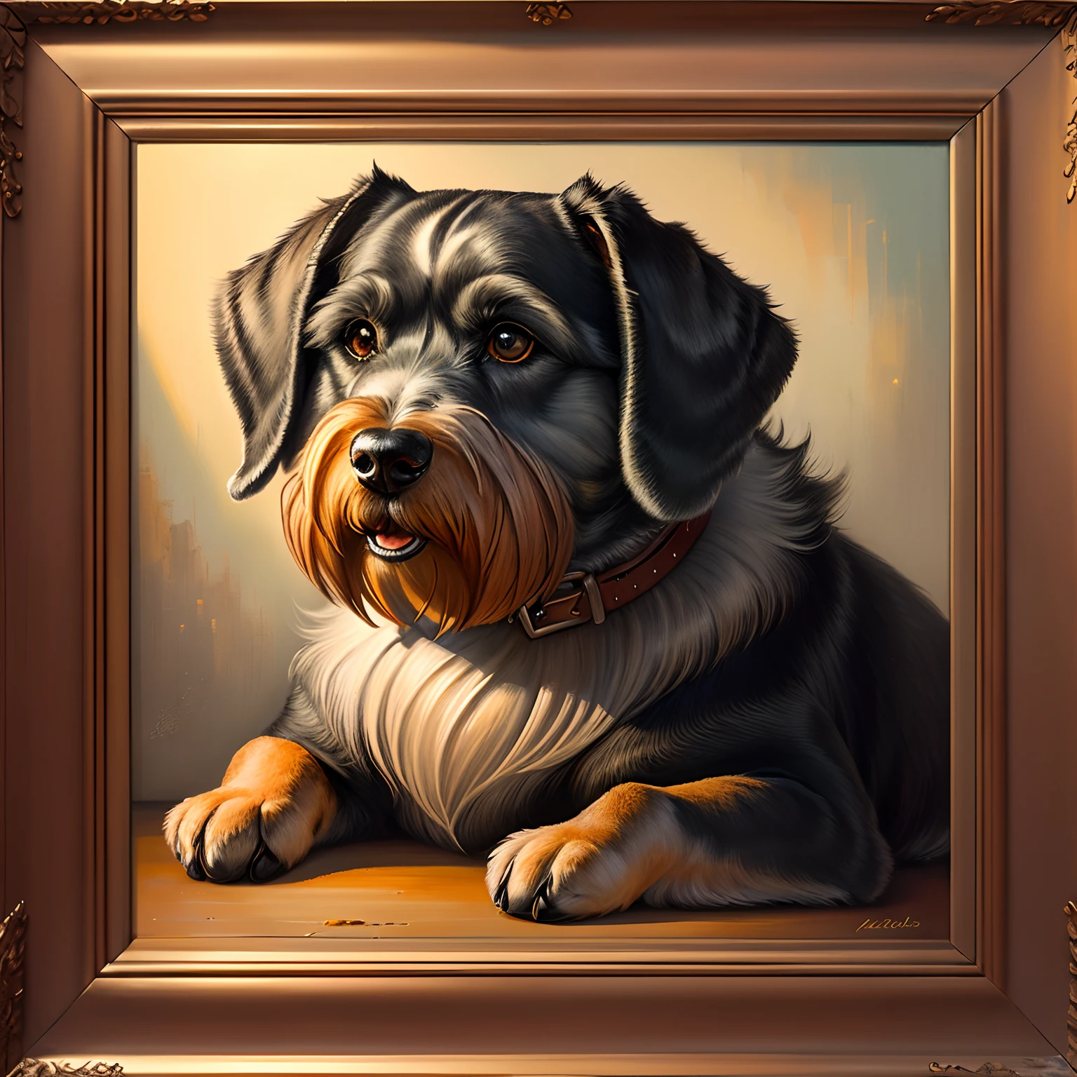 schnauzer　an oil painting