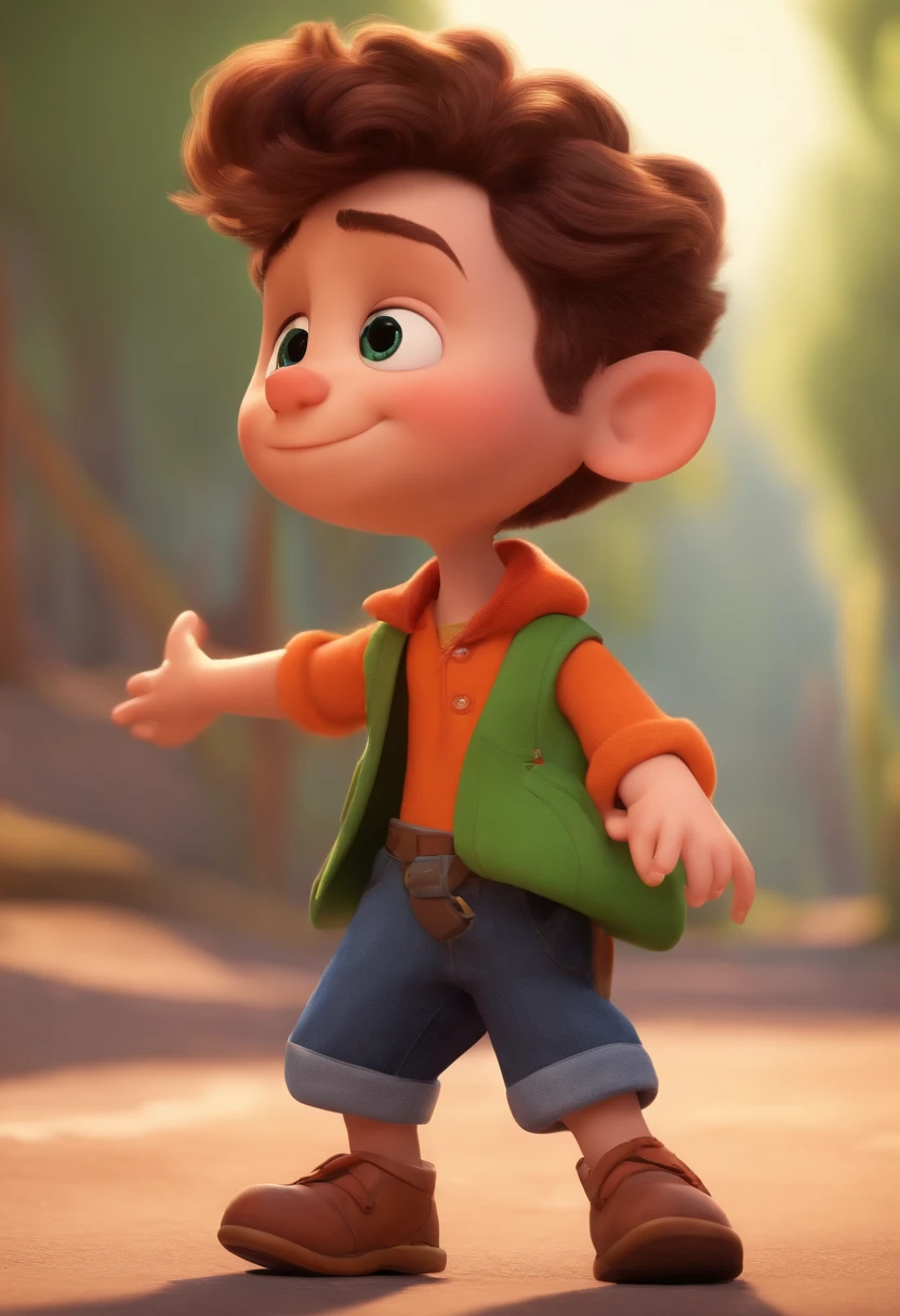 Image of a boy for a story in a YouTube video in Pixar format, He's the allabester, He's the class leader, He's outgoing, Playful and gets up for a lot of things