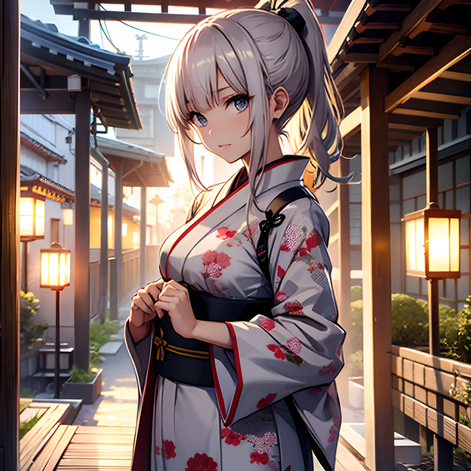 Front open ponytail Adults Japanese dress