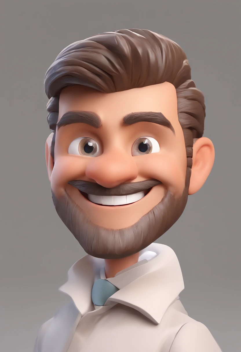 Smiling Man Illustration, sorriso insano, Homem de pele marrom com um sorriso gigante, happily smiling at the camera, sorriso atrevido, he's smiling, sorriso muito grande, Macho sorridente, foto de perfil headshot, rindo sorriso enorme, desenhando no estilo de Arte 3D, c4d, fundo de cor branco puro, estilo disney, estilo pixar render ilustracao Super Detalhe, 8k