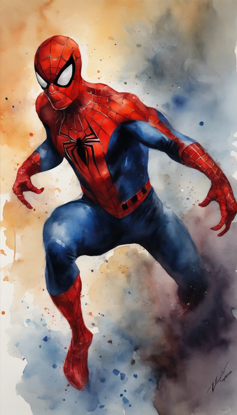 Homem aranha,realista,hiper realismo, Athletic muscle,com o trage vermelho e azul saturado com textura. E uma jaqueta por cima do traje nome Enzo escrito