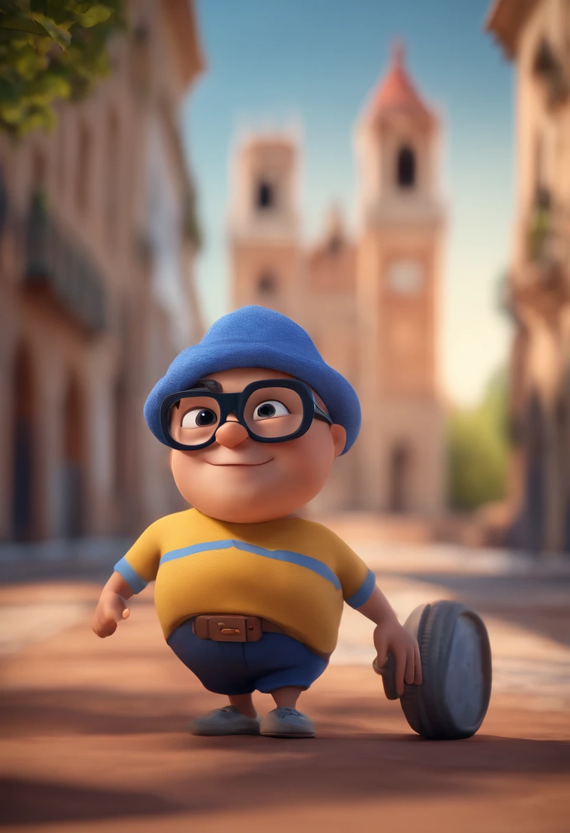 Cartoon character of a man with black glasses and a blue shirt, animation character, Caractere estilizado, animation style rendering, 3D estilizado, Arnold Maya render, 3 d render stylized, toon render keyshot, Personagem 3D, Personagem 3D, 3d rendering stylized, 3 d character render, personagem de desenho animado, Personagem de close up, Pose de personagem,  (Estilo Pixar) (master part:1.2) (Bokeh) (best quality) (pele detalhada) (textura detalhada) (8k) (argila) (Cinematic lighting) (foco nítido