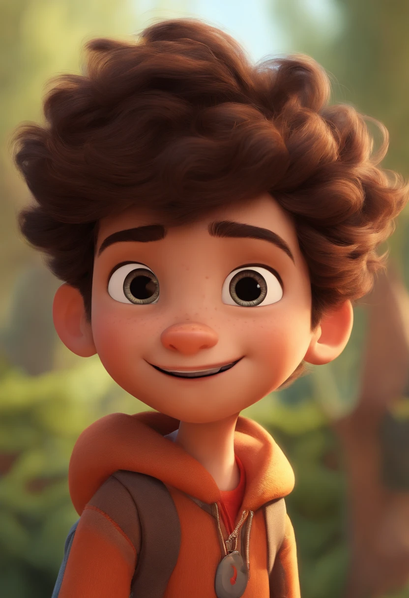 Image of a boy for a story in a YouTube video in Pixar format, He's the little allabester, He's the class leader, He's outgoing, Playful and gets up for a lot of things