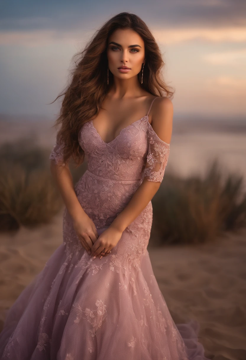 Arafed woman completely ,hispanic, standing looking at the camera , fille sexy aux yeux bruns, ultra realist, Meticulously detailed, Portrait Sophie Mudd, cheveux bruns et grands yeux, selfie of a young woman, Dubai Eyes, Violet Myers, sans maquillage, maquillage naturel, looking straight at camera, Visage avec Artgram, Maquillage subtil,