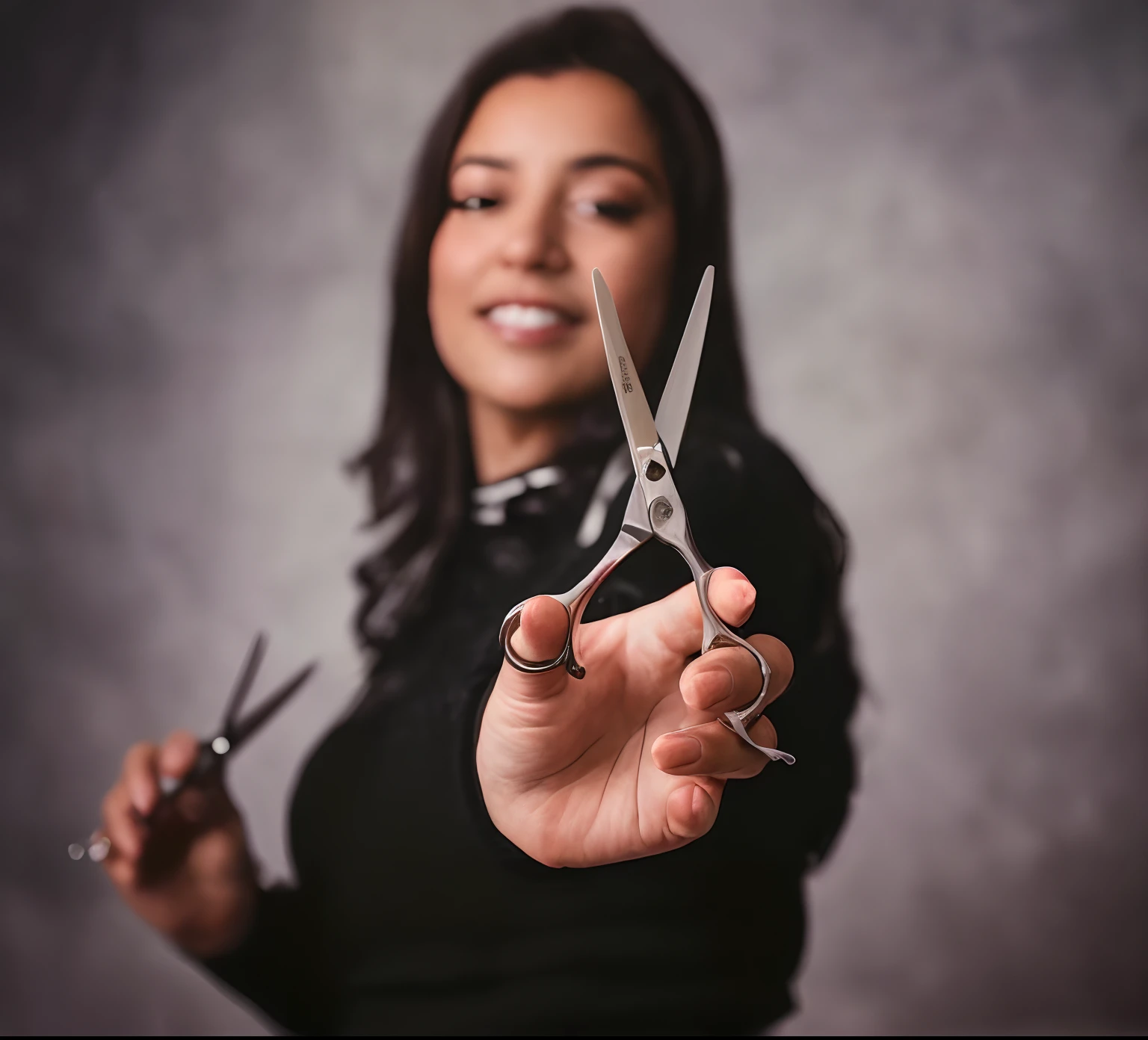 Arafed woman holding a pair of scissors in her hand, scissors in hand, O Deus da Tesoura Pequena!!, Tesoura, Tesoura, diamantes e tesouras, amazing professional picture, Afiada, foto de perfil profissional, Foto detalhada profissional, imagem profissional, foto profissional do produto, muito afiado, fotografia comercial, fotografia promocional, focado afiado, fotografia comercial, Foto profissional detalhada
