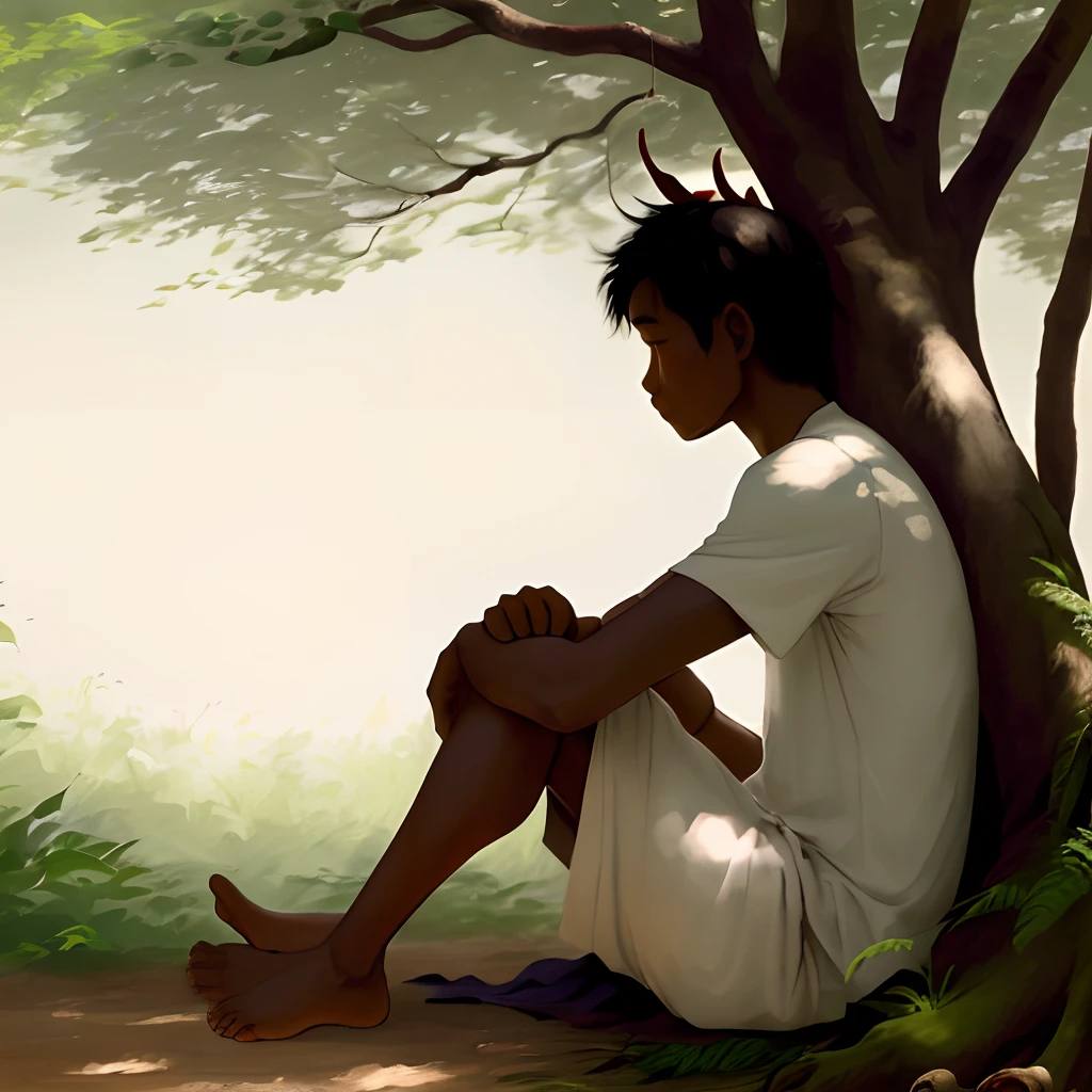 Tamputu was lazy by himself. He goes into the forest with a spear to hunt, but often sits and sleeps under the shade of a tree. One day, when he was just sitting like that, there were ten and twelve deer standing nearby. Although the manirachi was very tasty, he did not feel the urge to get up and take the spear.