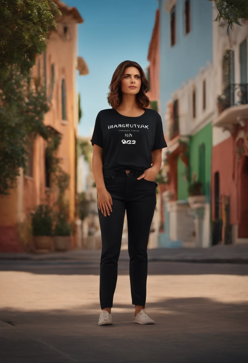 filme Marketing 2023 estilo filmes Pixar, Com nome "N - Marketing", poster, com curta, lighter brunette hair and a black t-shirt in front of crossed arms. Homem