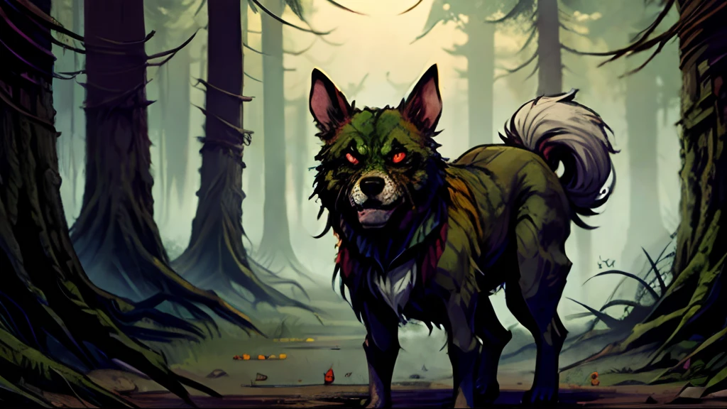 Zombie dog in the forest