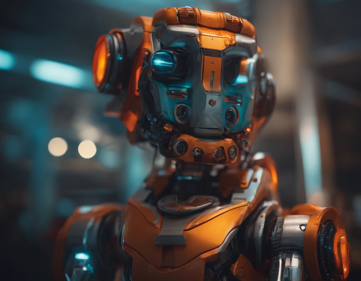 um mascote robô de marketing digital