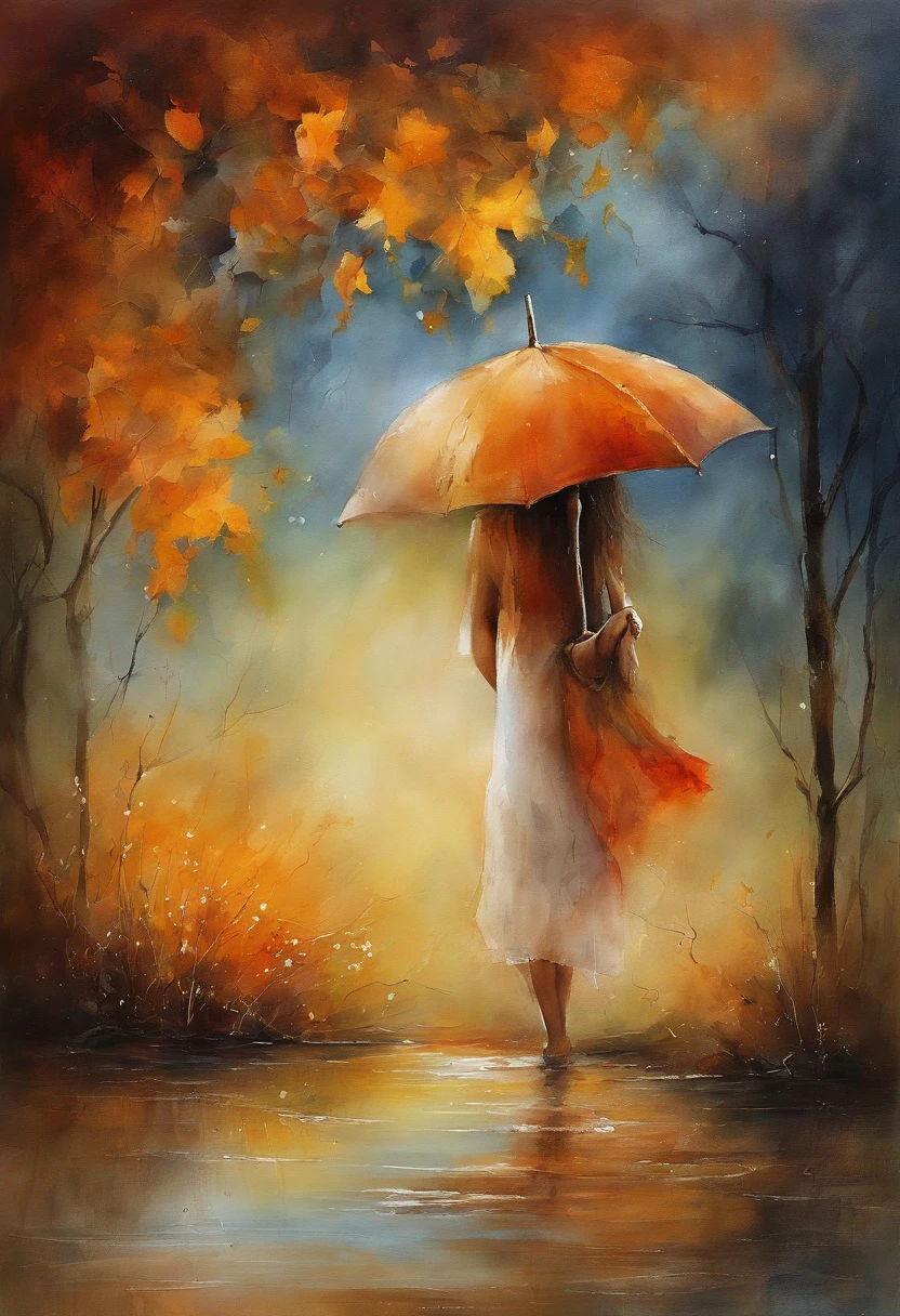 A menina orando olha para a luz na frente de seus olhos na janela, No estilo de Yuumei, light black and amber, Letras e figuras, sparkling water reflections, Cabincore, Joel Robison, laranja claro e vermelho --ar 4:7 --s 350 --niji 5 --caos 4 --estilo expressivo