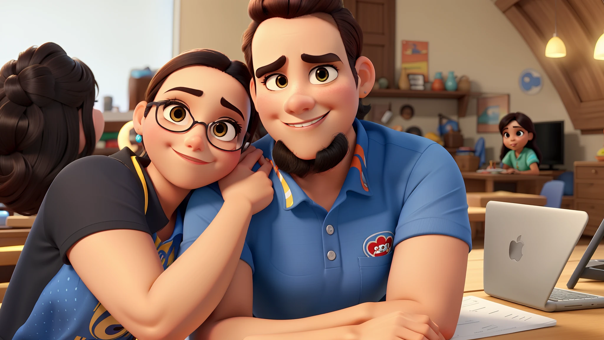 Estilo Pixar, alta qualidade , mulher morena