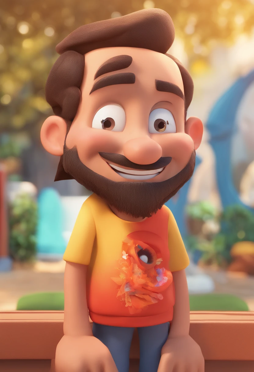 Smiling Man Illustration, sorriso insano, Homem de pele marrom com um sorriso gigante, happily smiling at the camera, sorriso atrevido, he's smiling, sorriso muito grande, Macho sorridente, foto de perfil headshot, rindo sorriso enorme, desenhando no estilo de Arte 3D, c4d, fundo de cor branco puro, estilo disney, estilo pixar render ilustracao Super Detalhe, 8k