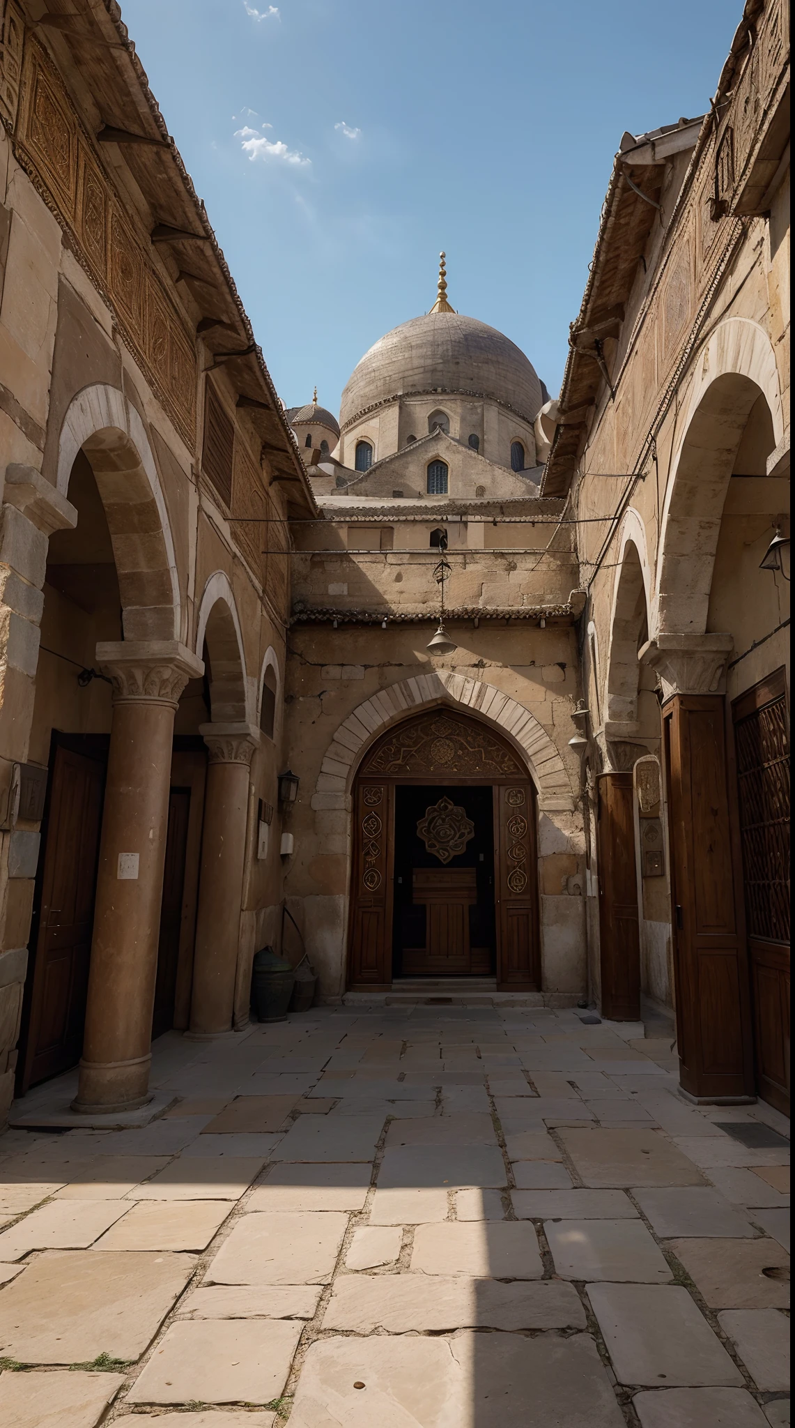 "Create an ultra-realistic 4K digital artwork that intricately illustrates the Ottoman Millet system in action. Depict a bustling cityscape where various religious communities thrive, each with its distinct leader, laws, and institutions. Showcase the diversity and cohesion within these autonomous communities, highlighting the cultural and religious differences that are respected and protected by the Ottoman state. Emphasize the historical and social significance of this unique system, portraying it with exceptional realism."