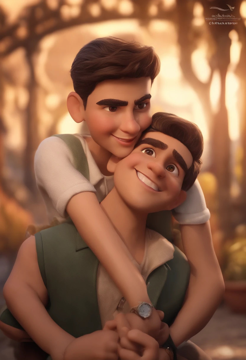 (best quality,4k,8k,Altas,master part:1.2),ultra-detalhado,(Realistic,fotorrealista,photo-realistic:1.37),a boy for a Pixar-style story in a YouTube video, O Pequeno Alabester, He's the class leader, He's outgoing, frisky, e defende muitas coisas,illustration,Estilo Pixar,encantador,可爱,olhos brilhantes,Sardas,cabelos desgrenhados,sobrancelhas expressivas,sorriso brilhante,olhar curioso,Energetic,fundo na praia com dois morros,sharpened details,cores vibrantes,warm lighting,Playful shenanigans,pose animada,ambiente animado,fantasy scenery,Enredo envolvente,visual cartunesco,funny facial expressions,Adventurous Spirit,magical ambiance,Mundo colorido,paisagens imaginativas