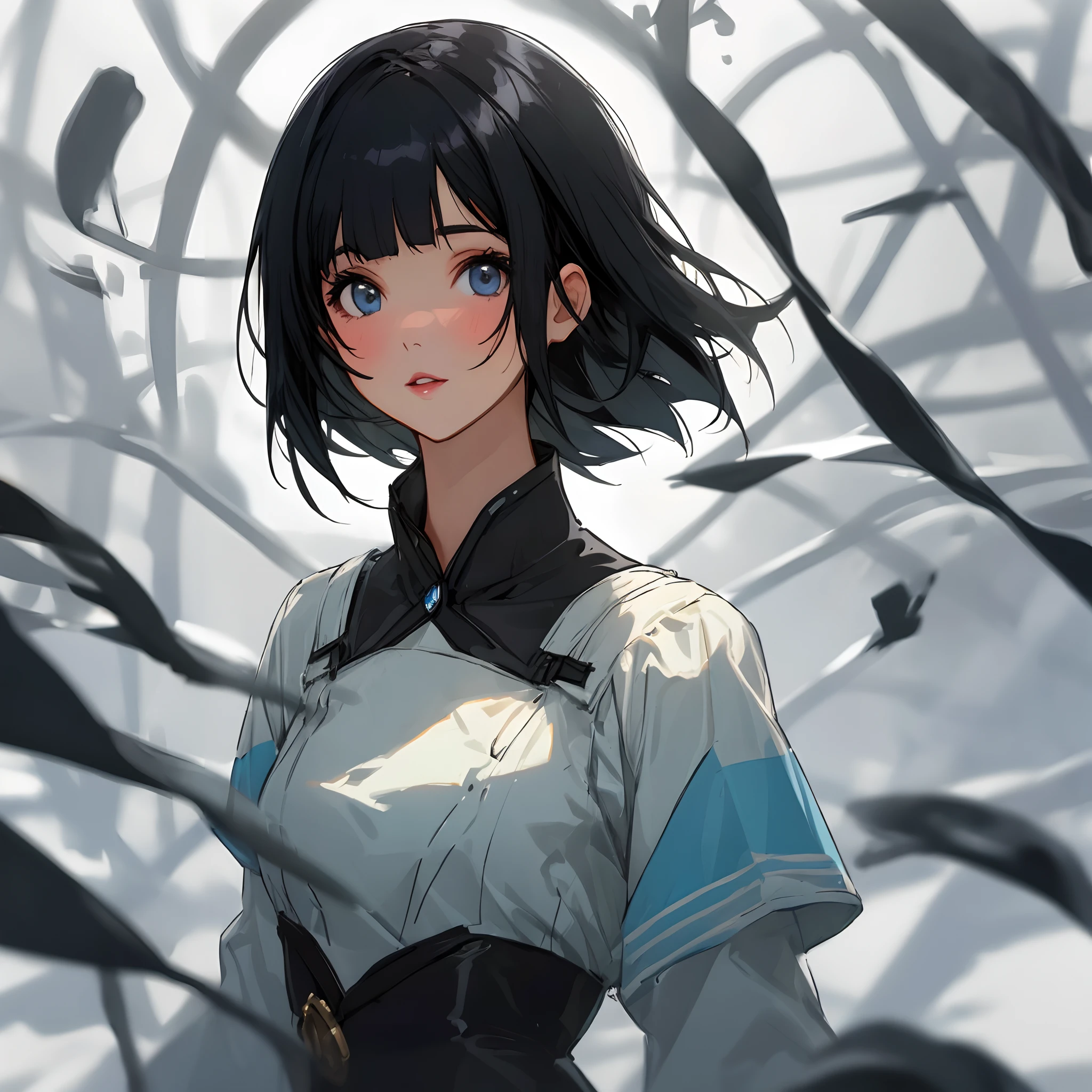 Beauty Woman Short Cut Black Hair