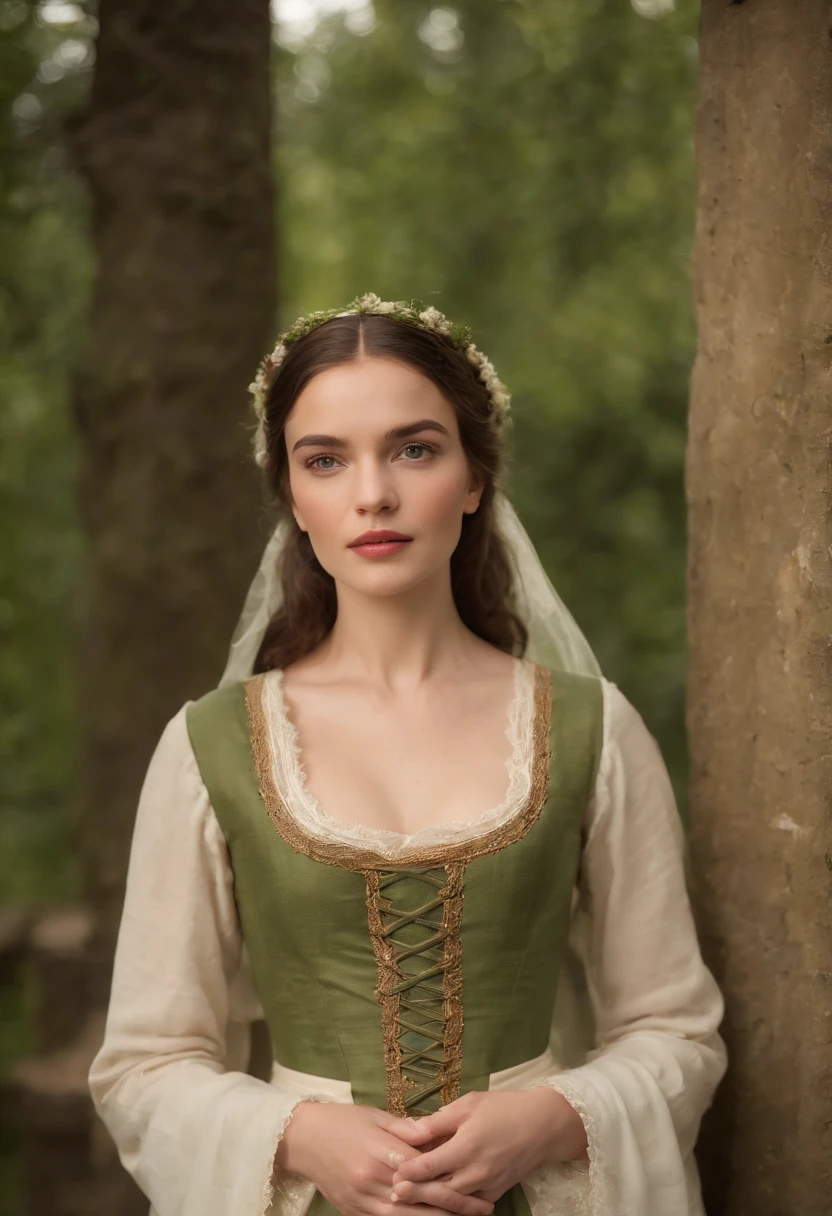 (((uma ferida avermelhada profunda atravessa sua bochecha esquerda))) tez justa, mulher em torno de 19 anos, cabelos brancos naturais, olhos verdes distintos, vestindo kohl, slender and graceful, Beautiful, luz de velas em um ambiente medieval, Ultra sharp focus, tiro realista, roupas femininas medievais, cores tetradicas (cicatriz:1.4)