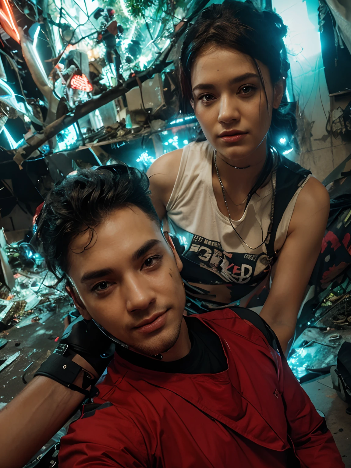 Change background, realistic face,cyberpunk