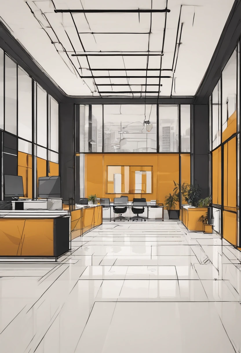 A blueprint of the general manager's office,Simple,modern day,sofe,Humanistic care,tech company,reception,atmospurate,It can bring a sense of strength to customers
