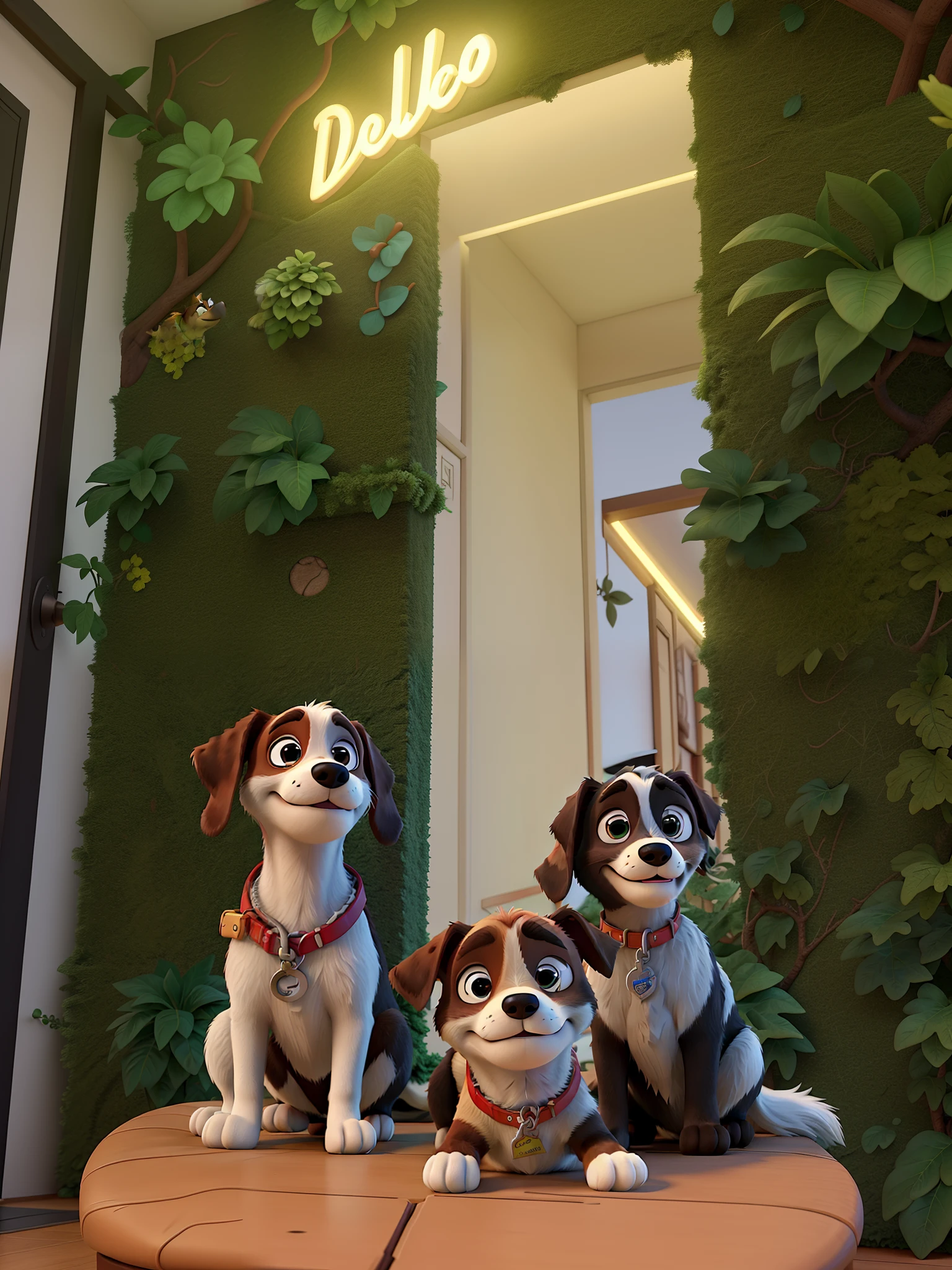 Dois cachorros estilo Disney pixar, alta qualidade, melhor qualidade, 8k quality
