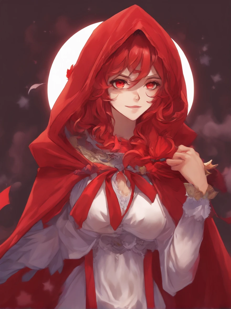 masutepiece, Best Quality, (the Extremely Detailed CG Unity 8K Wallpapers), (Best Quality), (Best Illustrations), (Best Shadows),
(((Particle effect))), Isometric 3D, Octane Rendering, Ray tracing, super detailed,
((((Princess of Moonberg)))), ((1little girl)), 13years, ((drooing eyes)),(((deep purple hair))), ((Blunt bangs)), (Fluffy long hair), (Deep red eyes), Pearl earrings,
((((red hood)))), (Lotto emblem on the hood), (((Red Stall))), ((White robe with red edging)),
Holding a magic wand in his left hand,
Full body, View from below, Looking back,