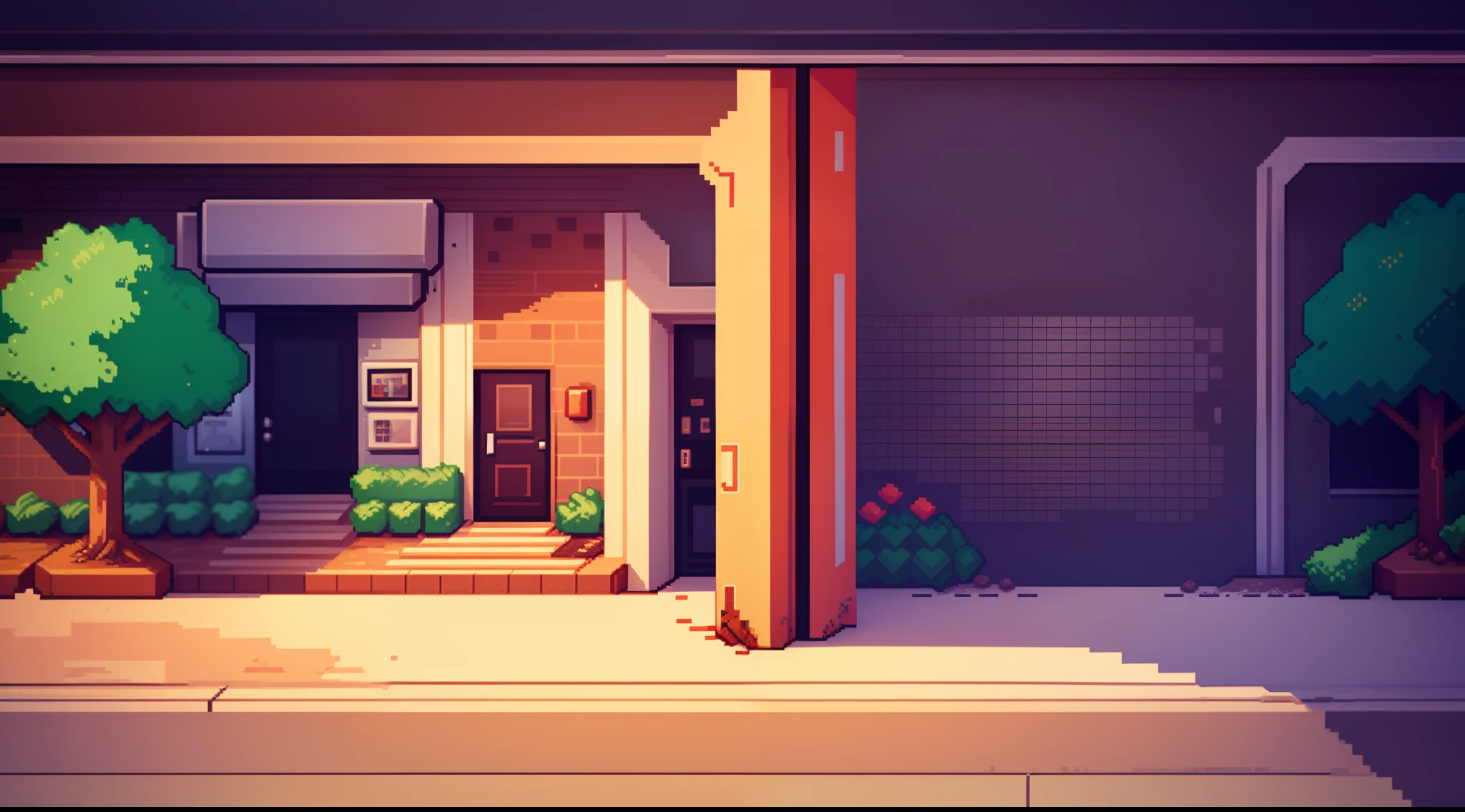Modern 2d pixel art tileset