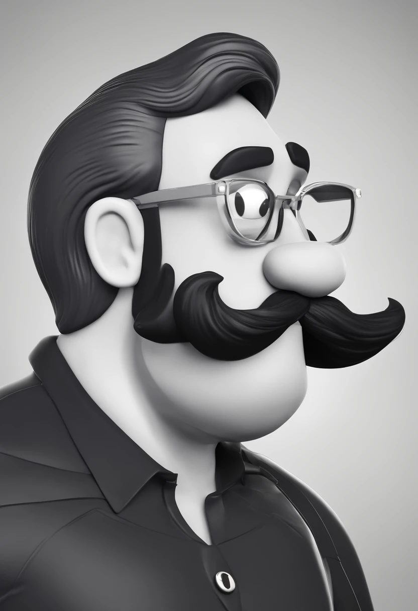 Cartoon character of a man with black glasses and a black polo shirt, cabelo liso, With beard and old school tattoo on his arm, animation character, Caractere estilizado, animation style rendering, 3D estilizado, Arnold Maya render, 3 d render stylized, toon render keyshot, Personagem 3D, Personagem 3D, 3d rendering stylized, 3 d character render, personagem de desenho animado, Personagem de close up, Pose de personagem, (Estilo Pixar) (master part:1.2) (Bokeh) (best quality) (pele detalhada) (textura detalhada) (8k) (argila) (Cinematic lighting) (foco nítido