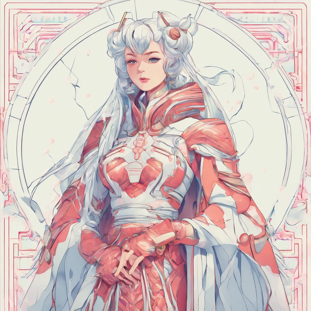 (Masterpiece),(Best quality:1.0), (超高分辨率:1.0), Detailed illustration, 8K, anime, 1 man,hair messy,The face is white,Wearing a nine-splendid embroidered drape,Holding a Fuxi qin,Sallow complexion,Eyebrows are clear,Tall,Muscle lines are pronounced,Standing on a high mountain