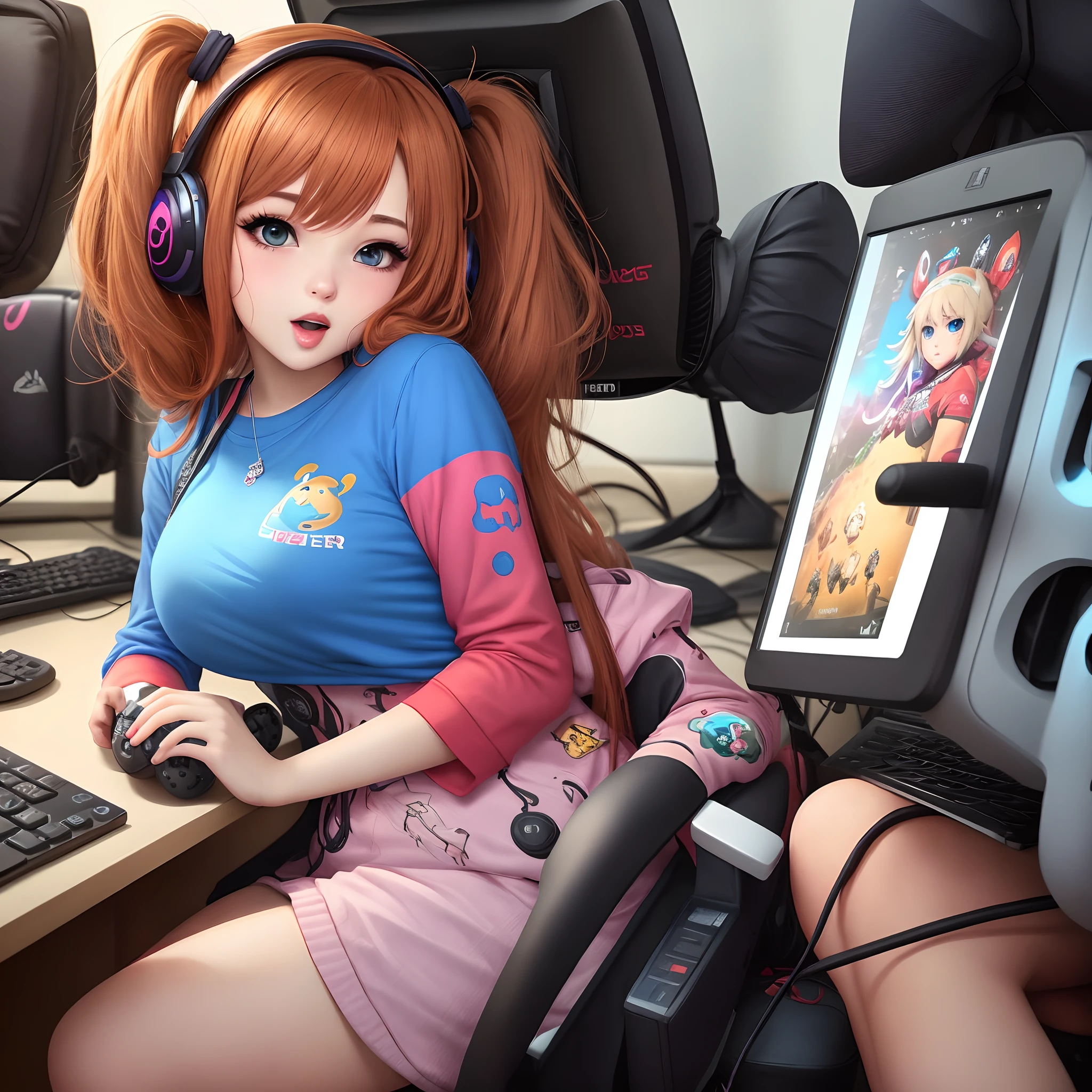 Gamer girl cute chubby