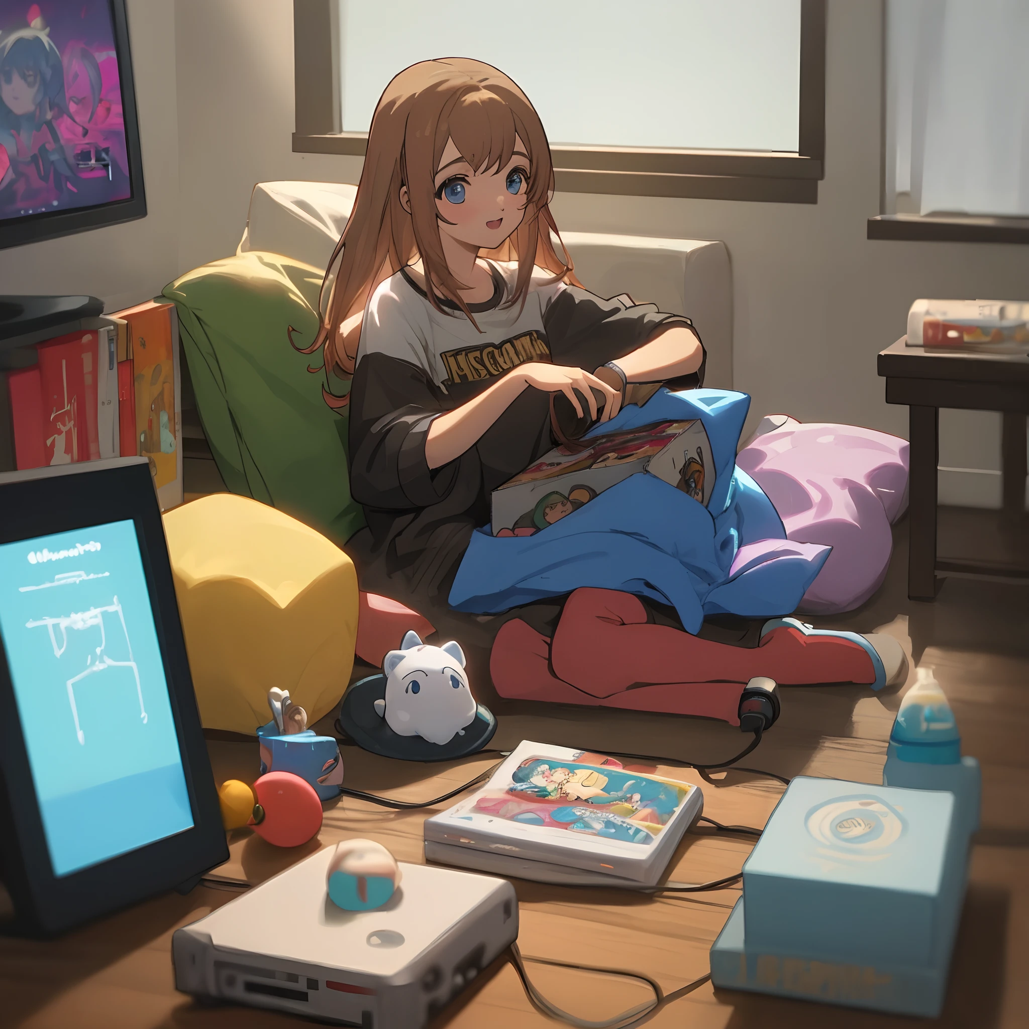 Uma menina que gosta de anime,music ,gosta de ficar em casa ,tem ansiedade, depression and enjoys role-playing and games