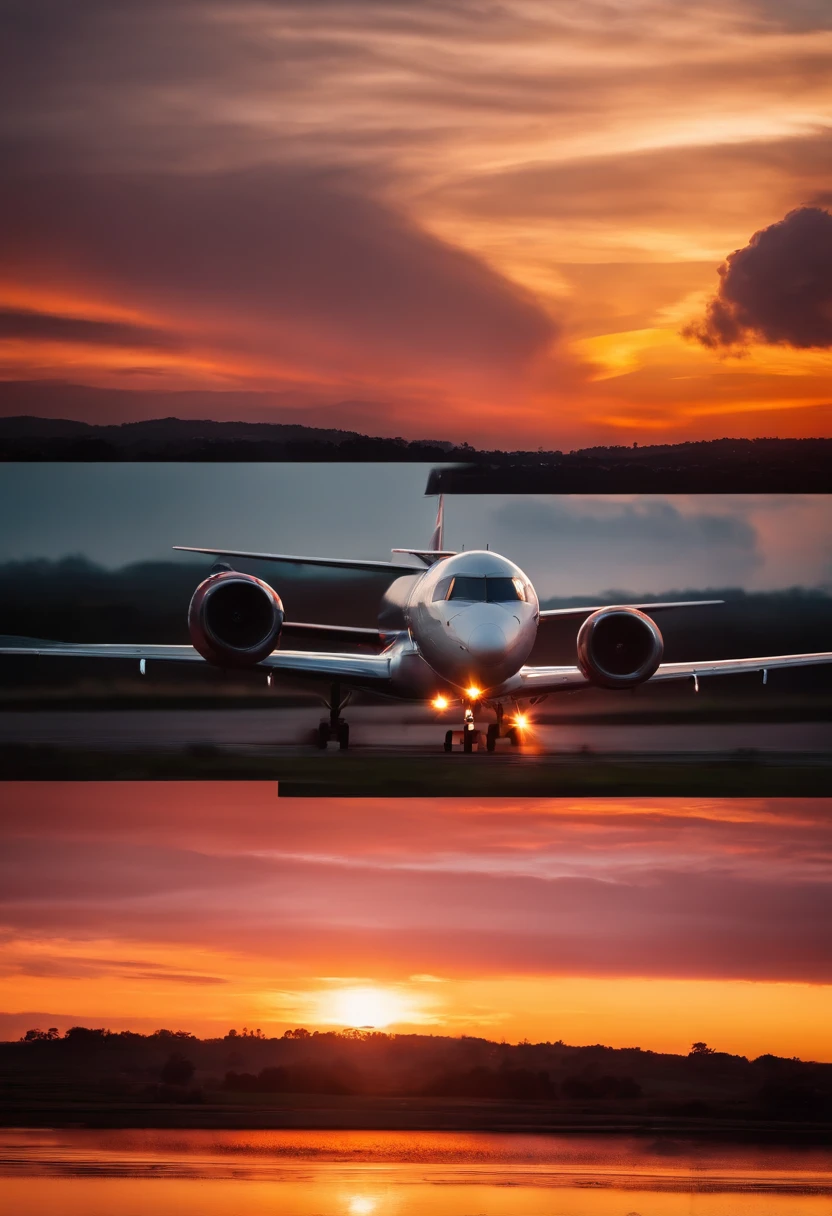 Close-up of cloudy sunset and airplane flying in the sky, Amazing skies, Amazing skies, Stunning sunset, brilliant sunset, A very colorful heaven, Amazing reflections of the sky, Colorful clouds, colorful sunset, Sunset clouds, Cloudy sunset, Glowing clouds, fire in the sky, Fire reflection, Spectacular sunset, Beautiful sunset, Colorful sky, Fire from the sky