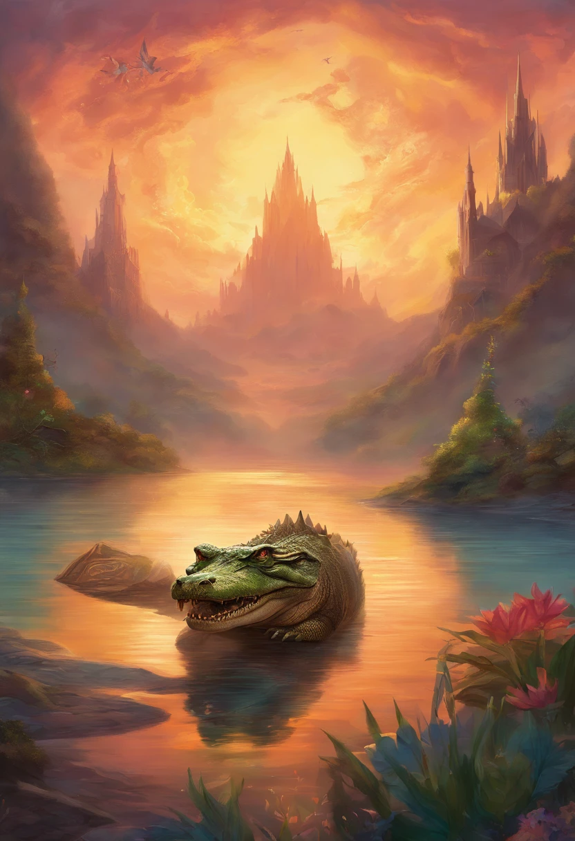A four-armed, four-armed alligator fantasy, detailed fantasy art, detailed digital 2D fantasy art, epic fantasy art, detailed fantasy art, art Fantasy Dungeons&Dragons, surreal, fantasy art d&d, beautiful symmetrical fantasy art.