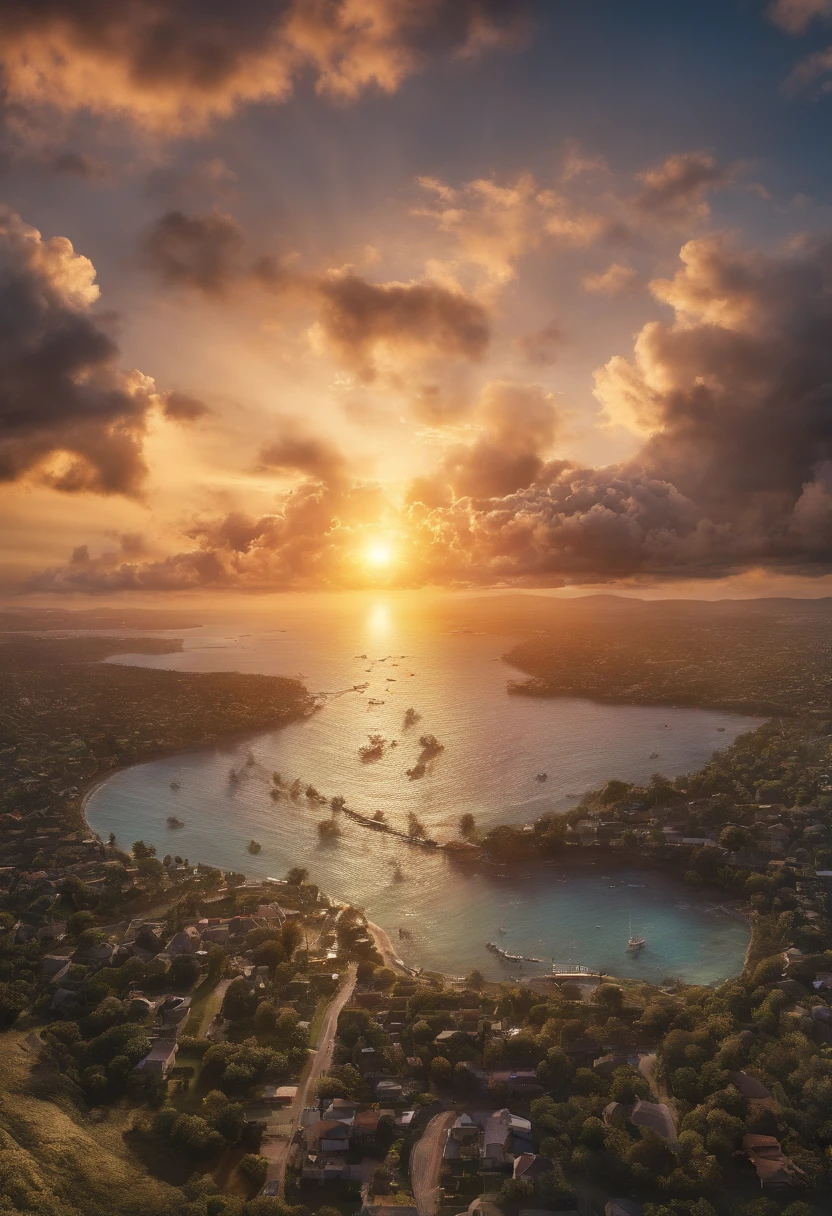 Sunset ,dron view ,beutiful scenario,birds,