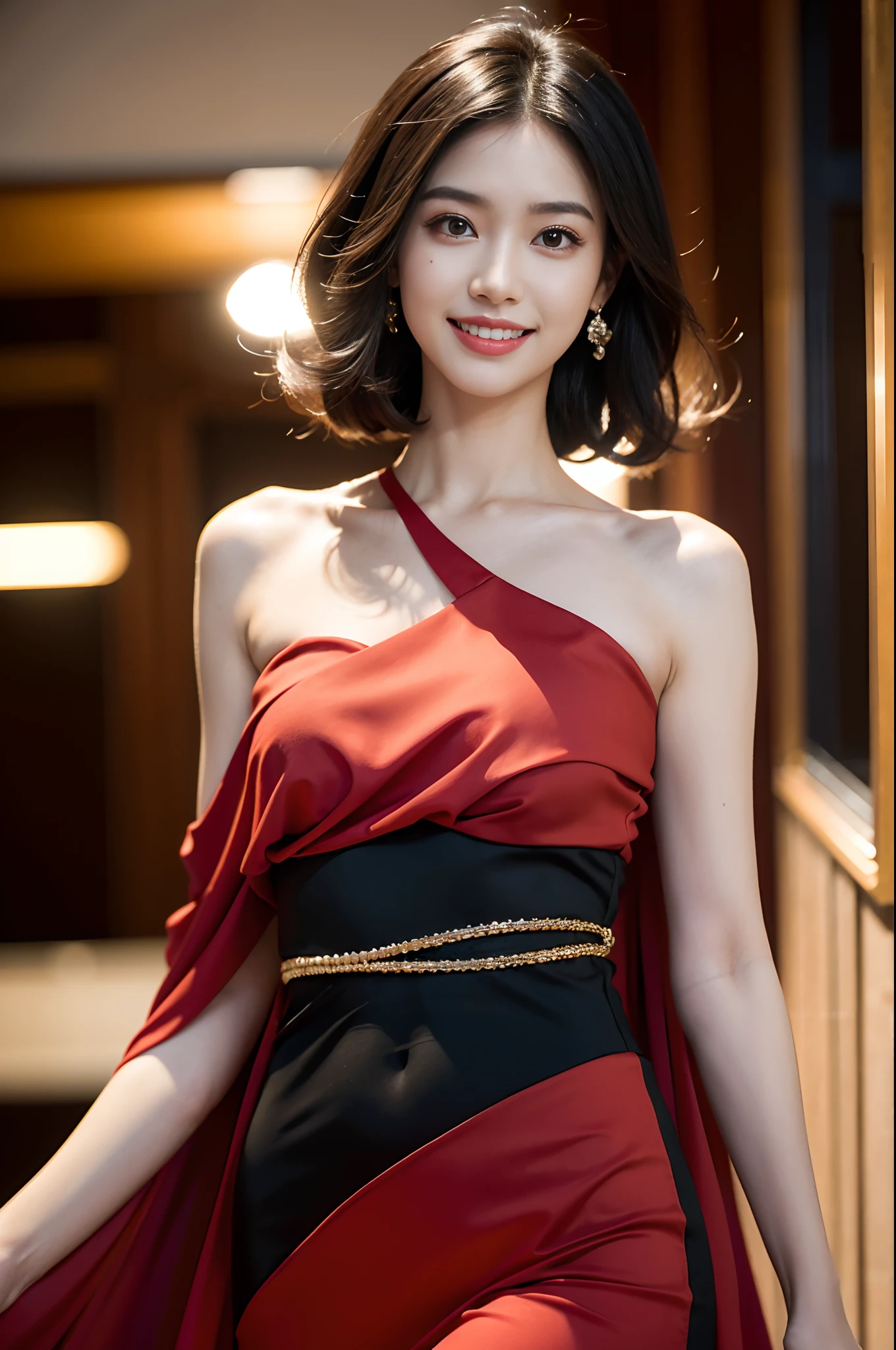 Beautiful Mature Woman VN03, 1 Bewitching, (Smile:1.2) Amazingly beautiful wife, 40 years、 Haute_Couture, designer dress, oat_Wearing couture, Naked beautiful mature woman posing for photo, Fashion Show, game_nffsw, angry, Crazy, darkred eyes, sidesweep hair, Short hair, Long ringlet, catwalk \(Walkway\), , Colorful, Vivid colors, masutepiece, Best Quality, absurderes, Highest Quality, Amazing details, 8K, Aesthetic,