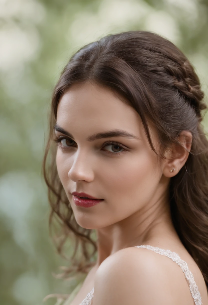 (((uma ferida avermelhada profunda atravessa sua bochecha esquerda))) tez justa, mulher em torno de 19 anos, cabelos brancos naturais, olhos verdes distintos, vestindo kohl, slender and graceful, Beautiful, Ultra sharp focus, tiro realista, cores tetradicas (cicatriz:1.4), Peitos grandes, lingerie vermelha, corpo inteiro