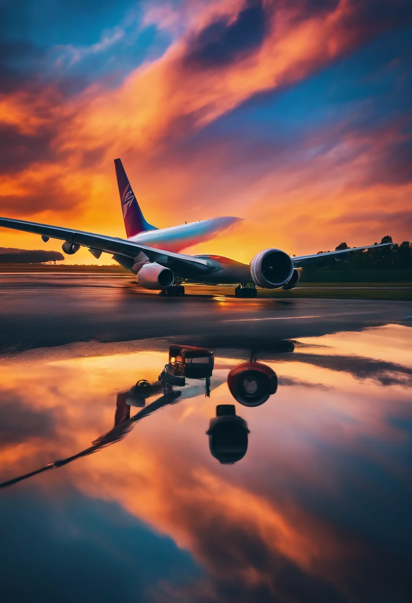 Close-up portrait of an airplane flying in the sky with clear iridescent clouds, Amazing skies, Amazing skies, Stunning rainbow colors, Vivid iridescent colors, A very colorful heaven, Amazing reflections of the sky, Colorful clouds, Colorful iridescent colors, Rainbow clouds, Rainbow clouds, Iridescent colors floating in the sky, Iridescent reflections, Magnificent iridescent colors, Beautiful rainbow, Colorful sky, Rainbow from the sky、Jumbo Jet