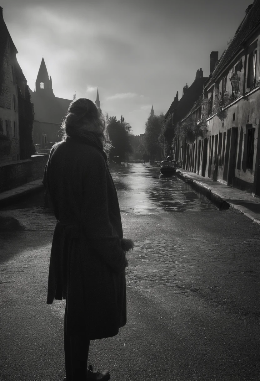 Créez une image mettant en scène une silhouette mystérieuse sous les lumières de la ville, marchant dans l'obscurité. Des ombres s'étirent derrière elle, et des indices énigmatiques flottent dans l'air. L'image doit évoquer un sentiment de suspense et d'intrigue, parfait pour accompagner le message sur la façon de captiver un Scorpion. Réaliste, FULL HD, meilleur qualité