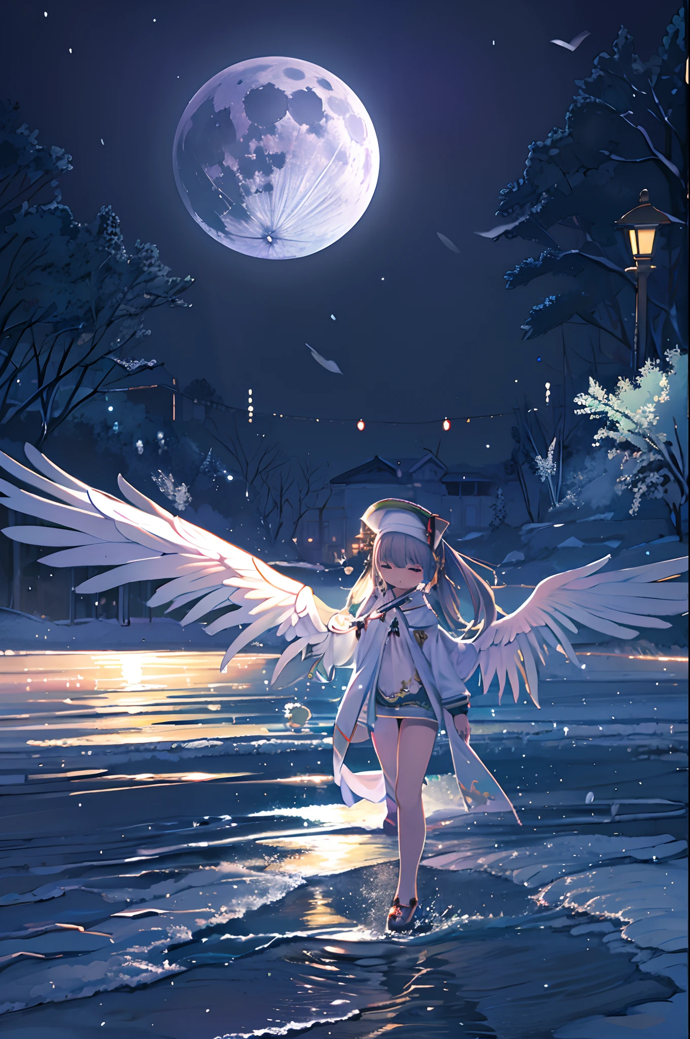 Girl on the water、Under the full moon、Night、Angel wings