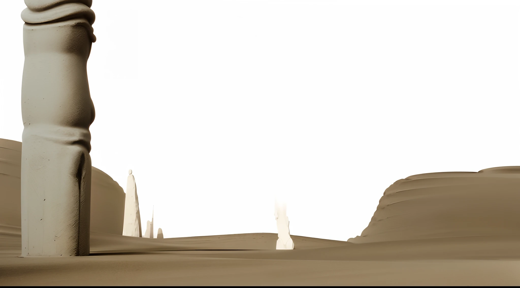 there is a tall stone statue in the middle of a desert, alien desert, desert, in a serene vast desert, desert environment, desert composition, suns set on a desert planet, somewhere in sands of the desert, desert background, desert temple, sand and desert environment, desert in the background, in a futuristic desert palace, flat desert, sand desert fantasy, desert scene