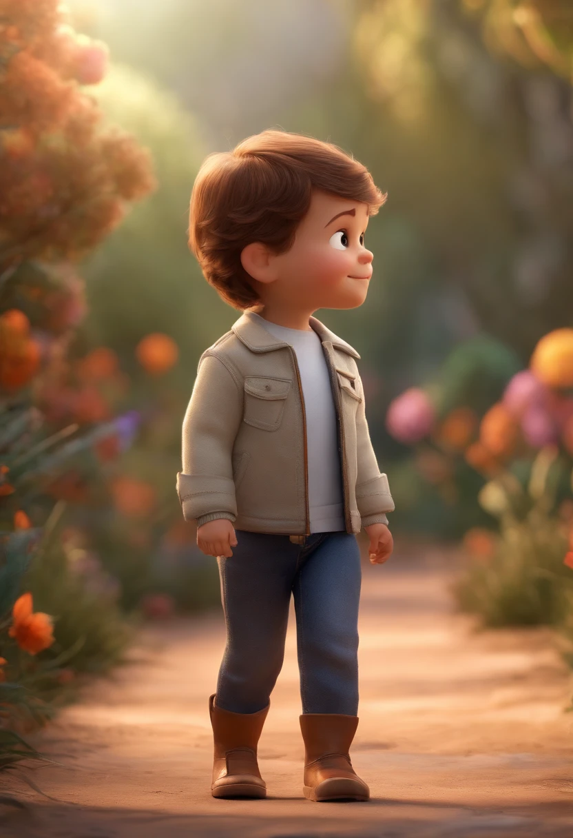 a happy cute standing short hair, vestindo uma fantasia espacial, , fundo branco, barnet, Tom, Estilo Pixar, ....3d, desenhos animados, rosto detalhado, asymmetrical 16k
