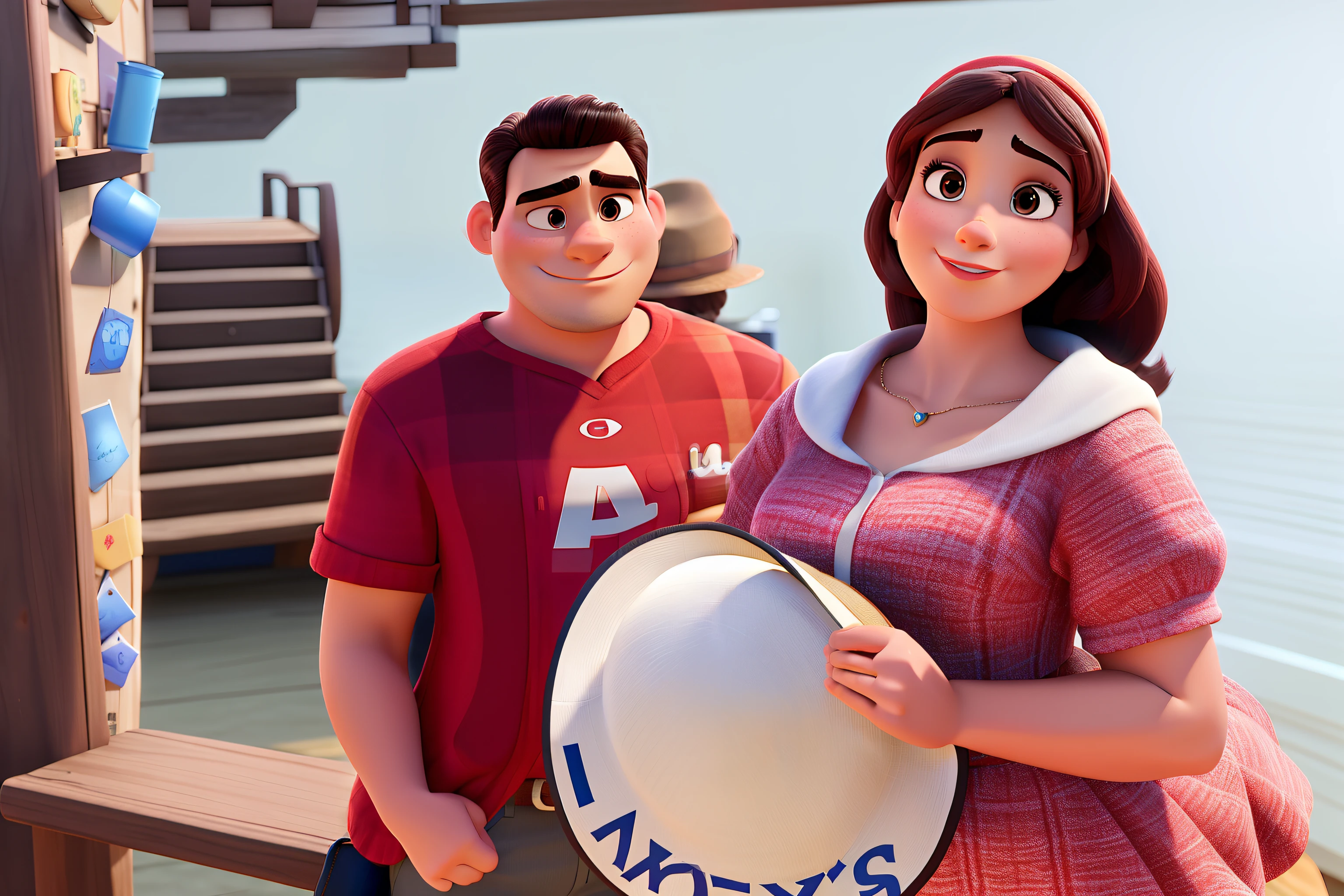 um casal  no estilo Disney pixar, alta qualidade, melhor qualidade