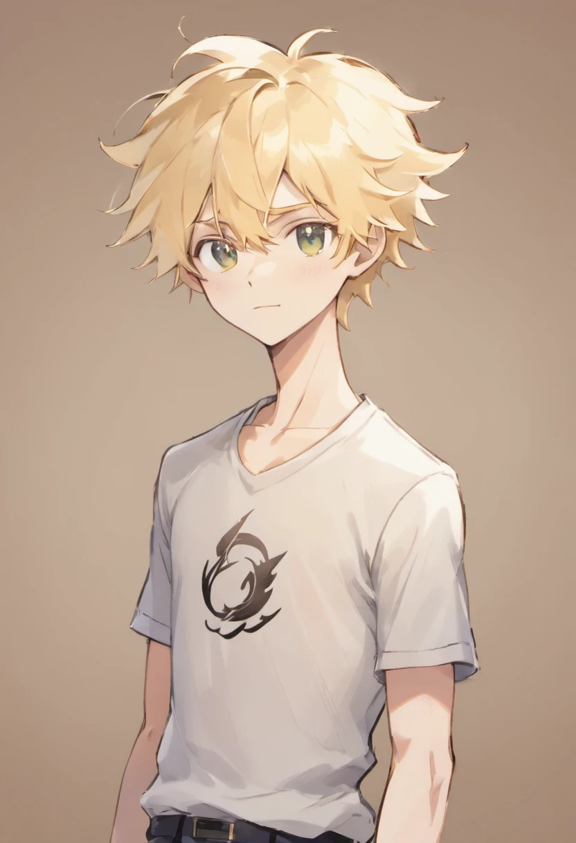 Pale skin and slender face. Ethnic Romanian with messy blonde hair and short beard. Vestindo um terno preto e camisa preta, with intense steaming almond eyes. Senso de poder e autoridade. A robust appearance. young man. olhos em camadas