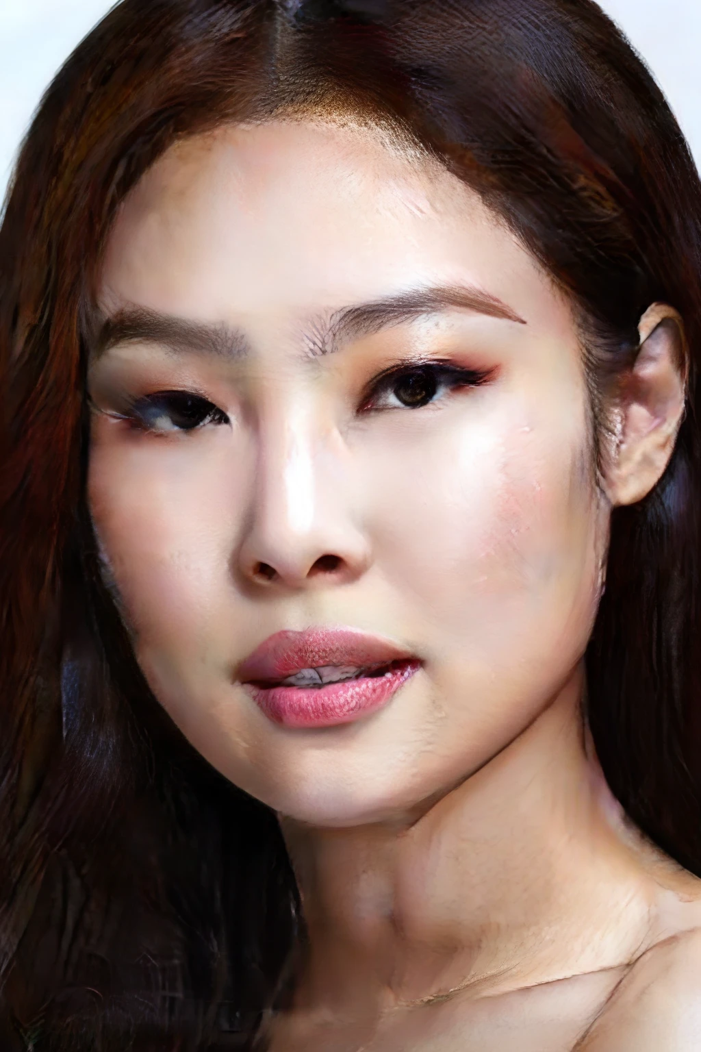 a beautiful woman with large round breasts, extremely detailed and realistic nipples, 36DD, hyper-realistic, photorealistic, masterpiece, studio lighting, sharp focus, physically-based rendering, vibrant colors, highly detailed face, beautiful mesmerizing eyes, sharp nose, full luscious lips, intricate skin texture, flawless porcelain skin, elegant hairstyle, cinematic composition, dramatic lighting, warm color tones